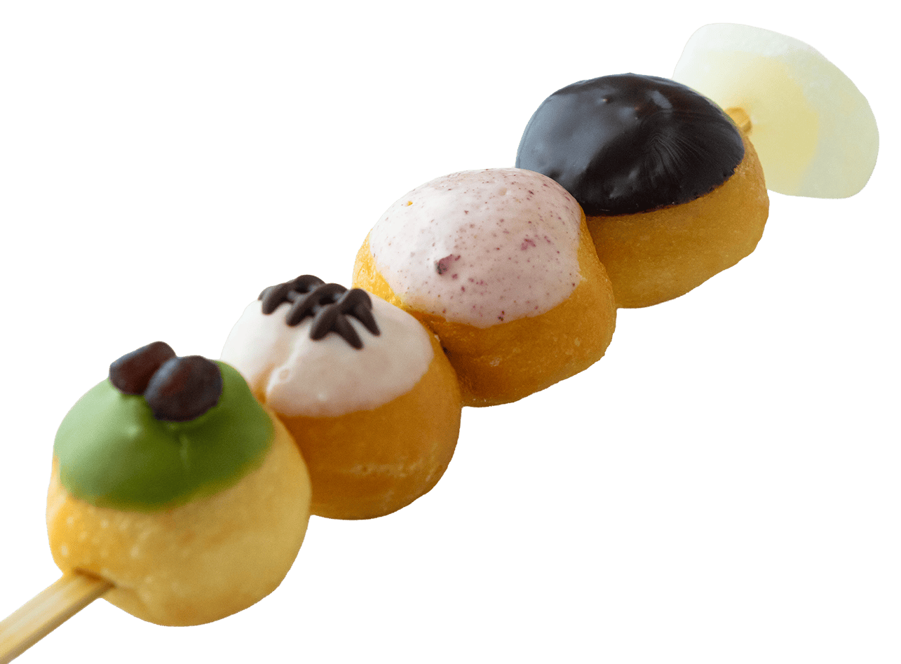 食べ歩きしやすい串にささった串ドーナツ