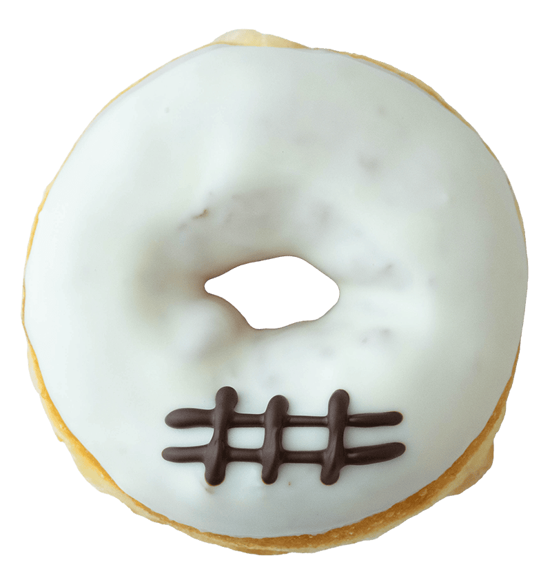 白壁をイメージしたホワイトチョコのドーナツ